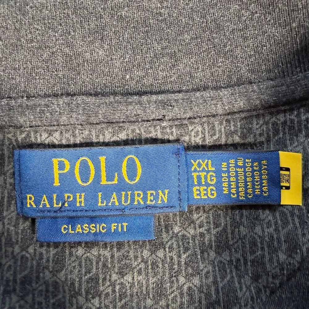 Polo Ralph Lauren Mens XXL Classic Fit Grey Geometric Print Short Sleeve #4632